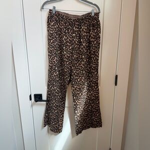Aerie Leopard Print Wide Leg Pants